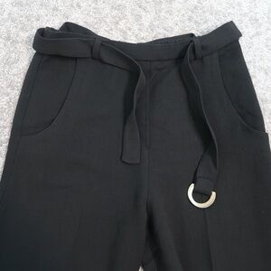 Zara high waisted eyelet detail‎ belted pants XS Stretch